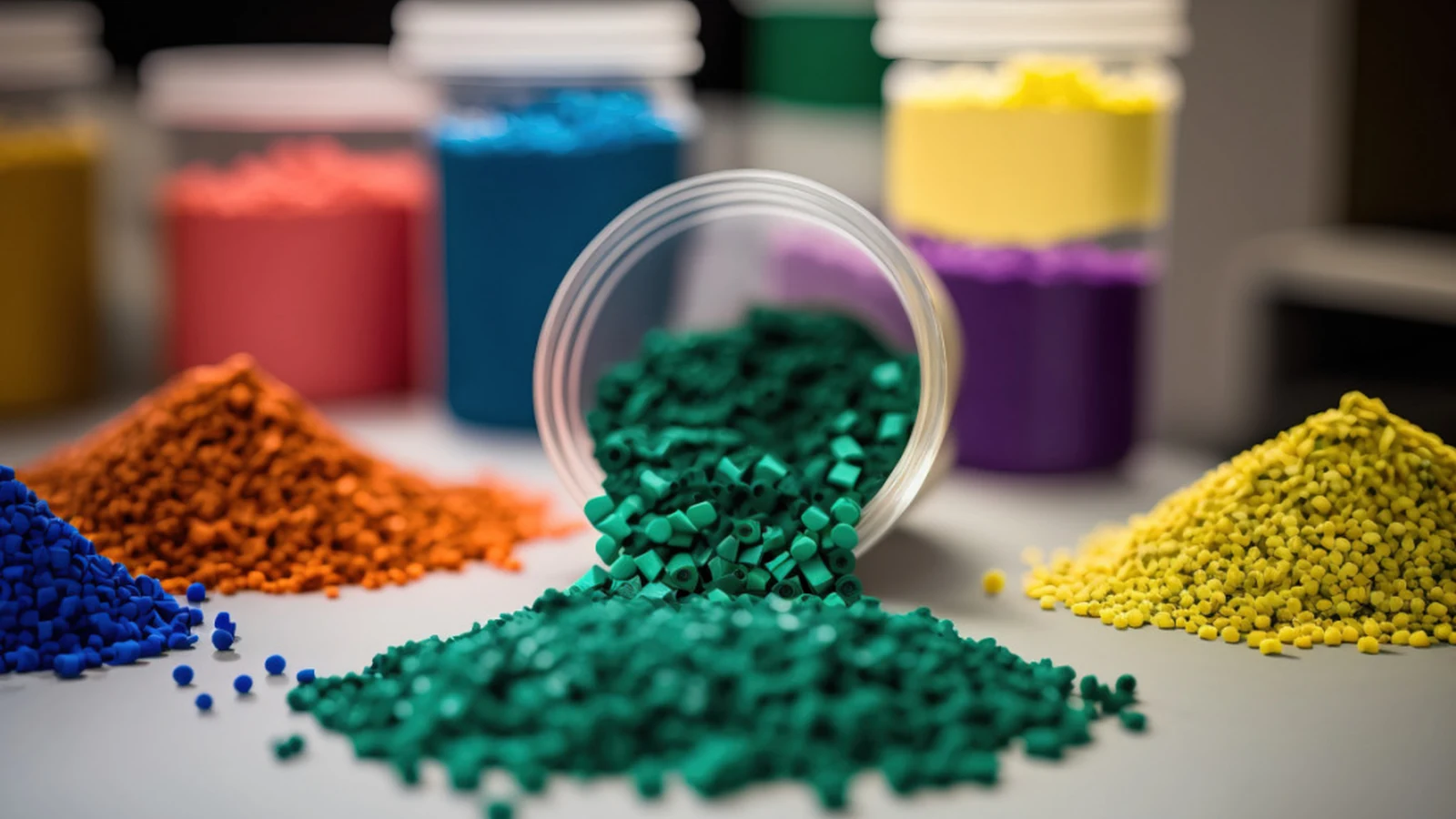 Colourful polymer granules and masterbatch materials
